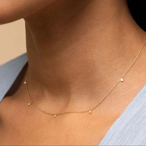 Mejuri 14K Gold Diamond Station Necklace